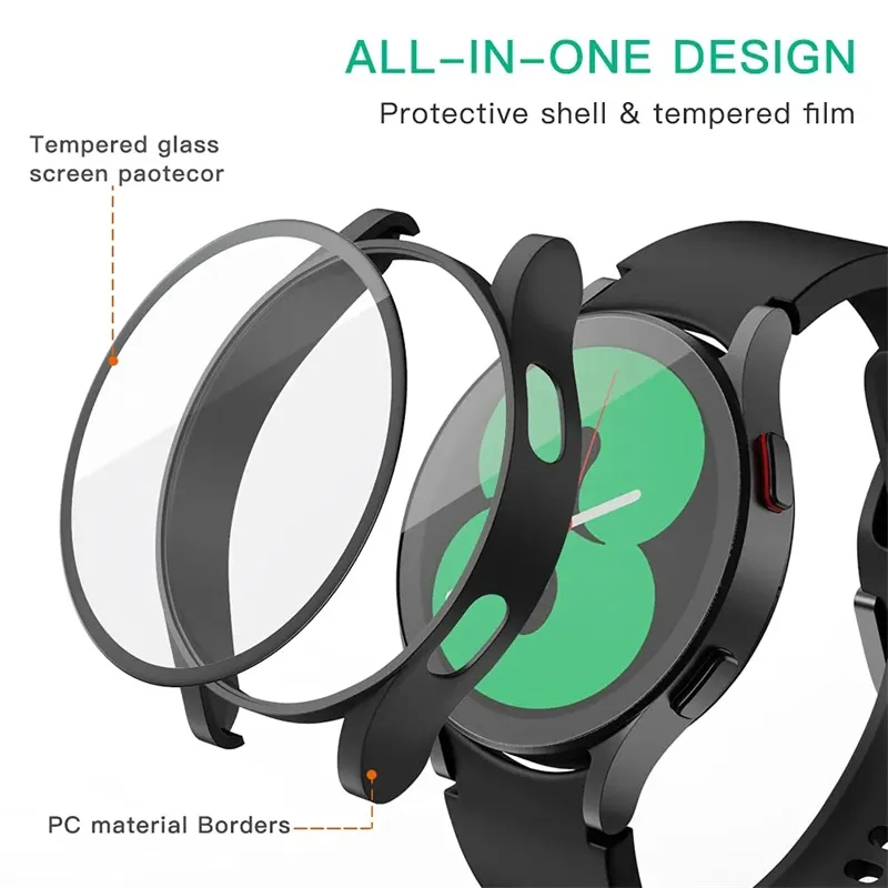 Samsung Galaxy Watch 6 Case + Glass Screen Protector PC All Around Bumper  For Classic 40mm & 44mm Models Includes Box From Growth8, $0.71