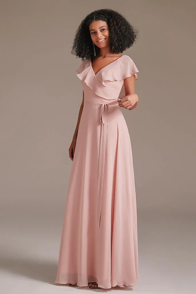 Light pink long sleeve bridesmaid dresses sales