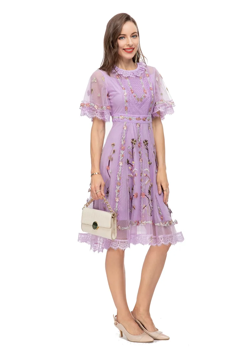 knee length formal cocktail dresses Short Sleeveless A-Line Dress By Poly USA 7290 L / Silver main image 1
