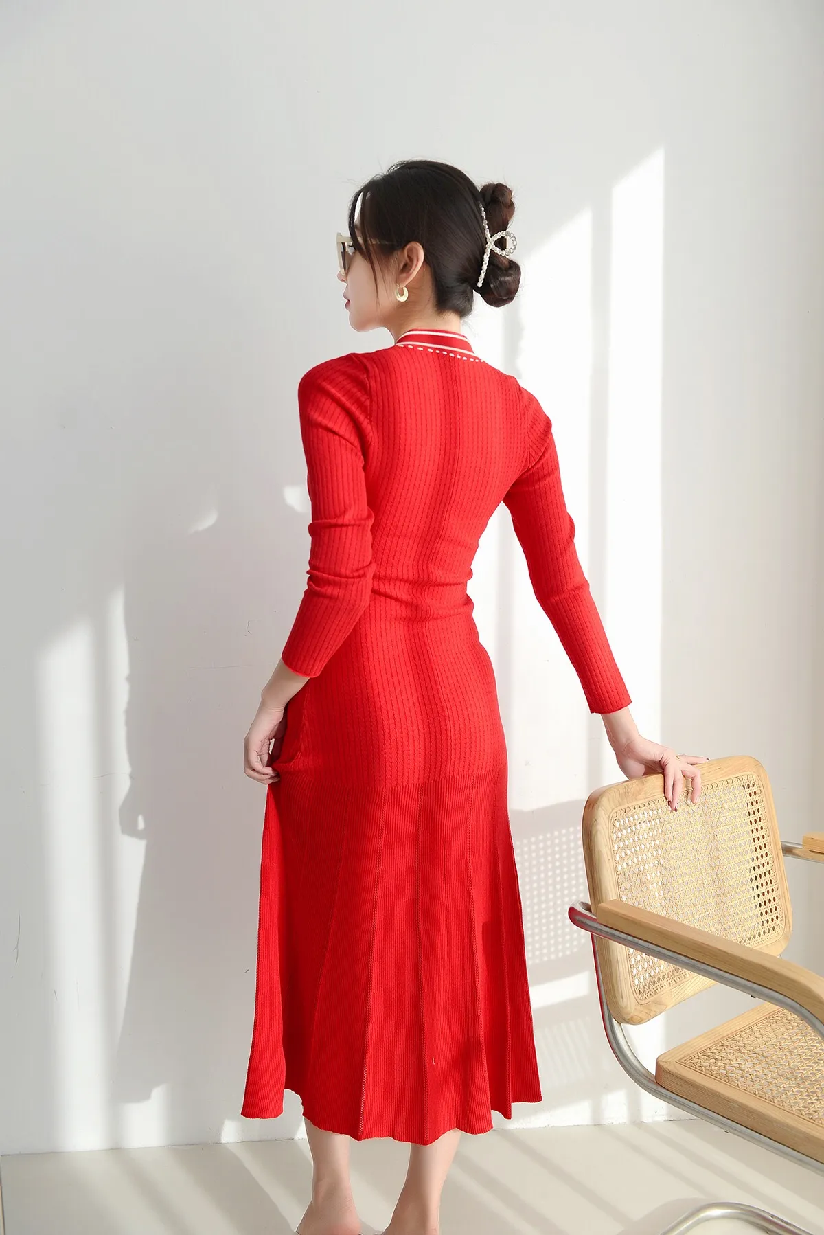 Red Long Sleeve Turtleneck Dress: Slim Fit Knitted Maxi Dress, Mature Style  Red Sweater Dress For Women From Shunlifacai669, $102.59 In Bulk |  DHgate.Com