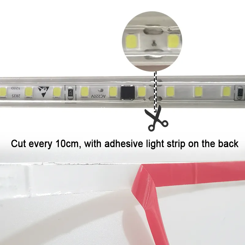 LED Strip 220V Ribbon LED Waterproof White Warm White Led Tape For