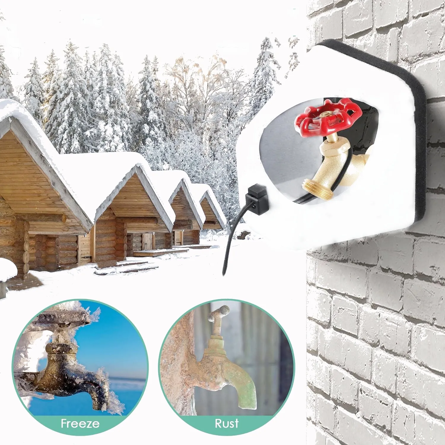 2Pcs Reusable Outdoor Faucet Cover Freeze Protection Backflow Spigot Cover Tap P