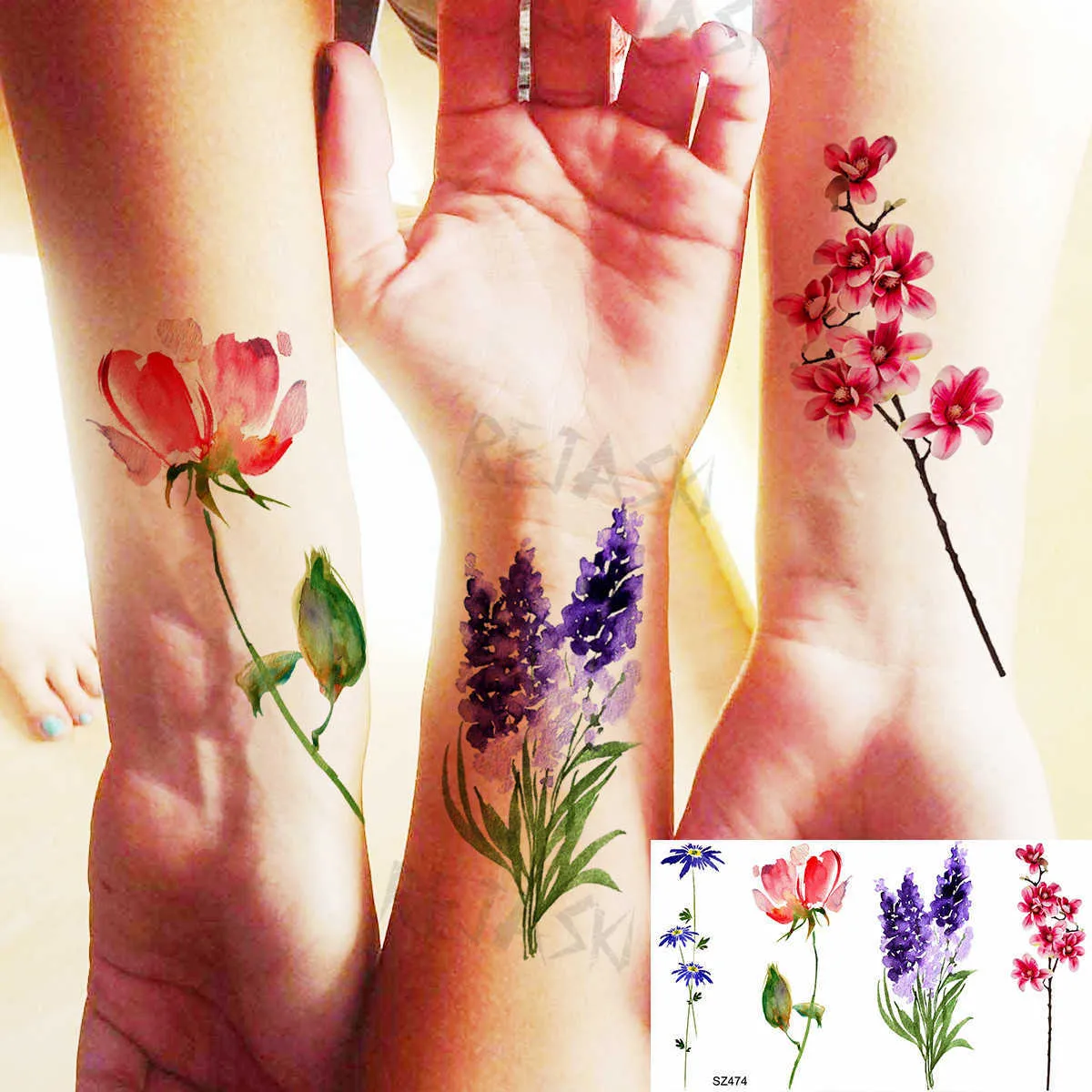 2 Lavenders Temporary Tattoos - Etsy
