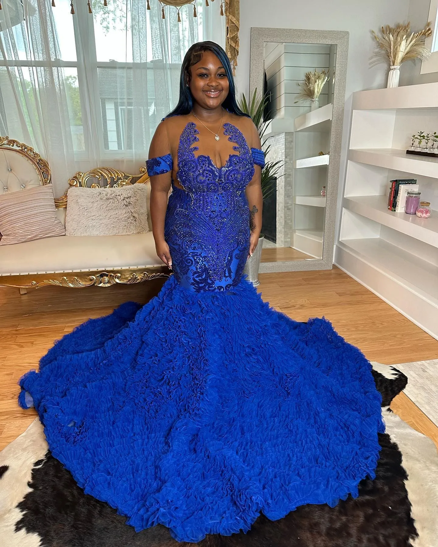 blue tulle mermaid prom dress with beaded Beige Drape Detail Maxi Dress 2