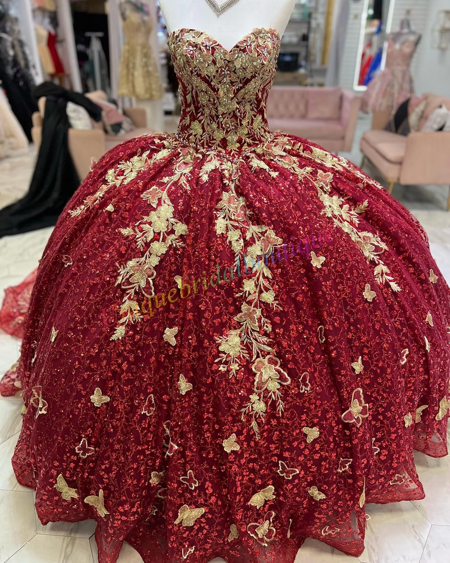 red butterfly quince dress 54260 Amarra