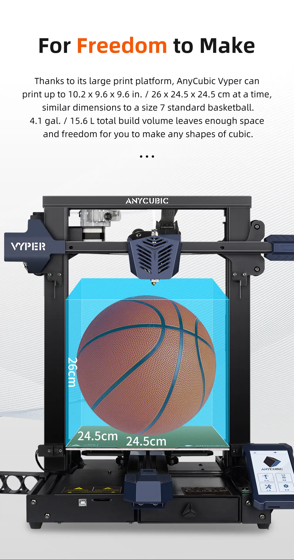 Large Print Infinite Axis 3d Printer With Auto Leveling And Silent