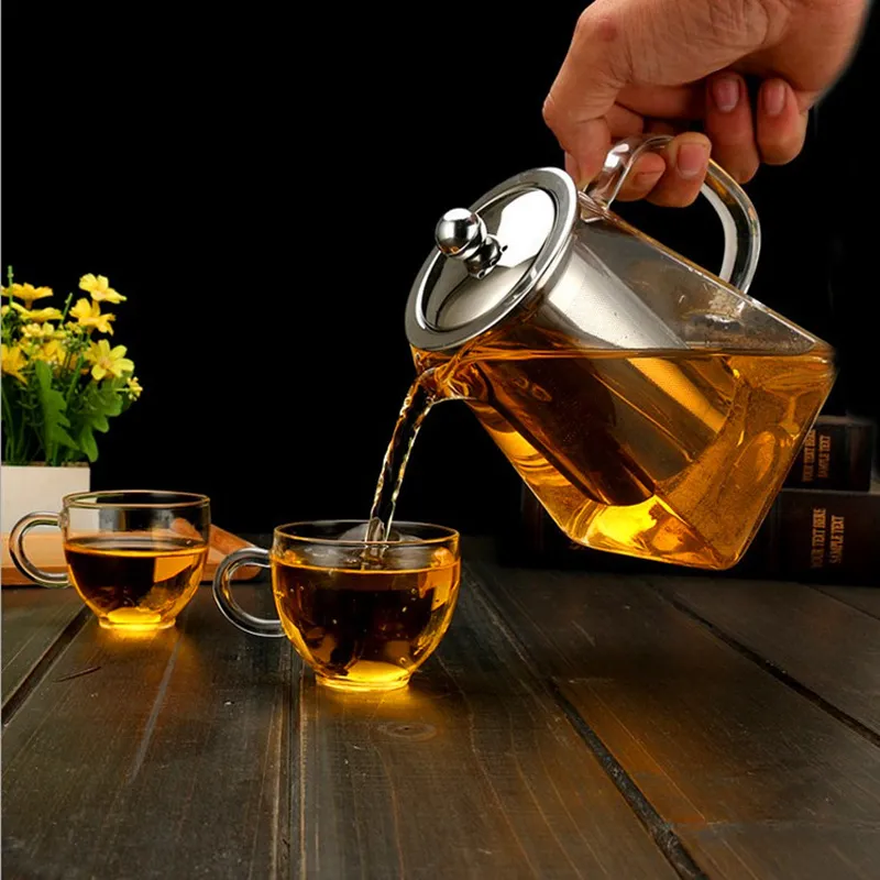 Horktrust Théière en verre 350 ml avec infuseur – Verre borosilicate résistant à la chaleur, filtre inox