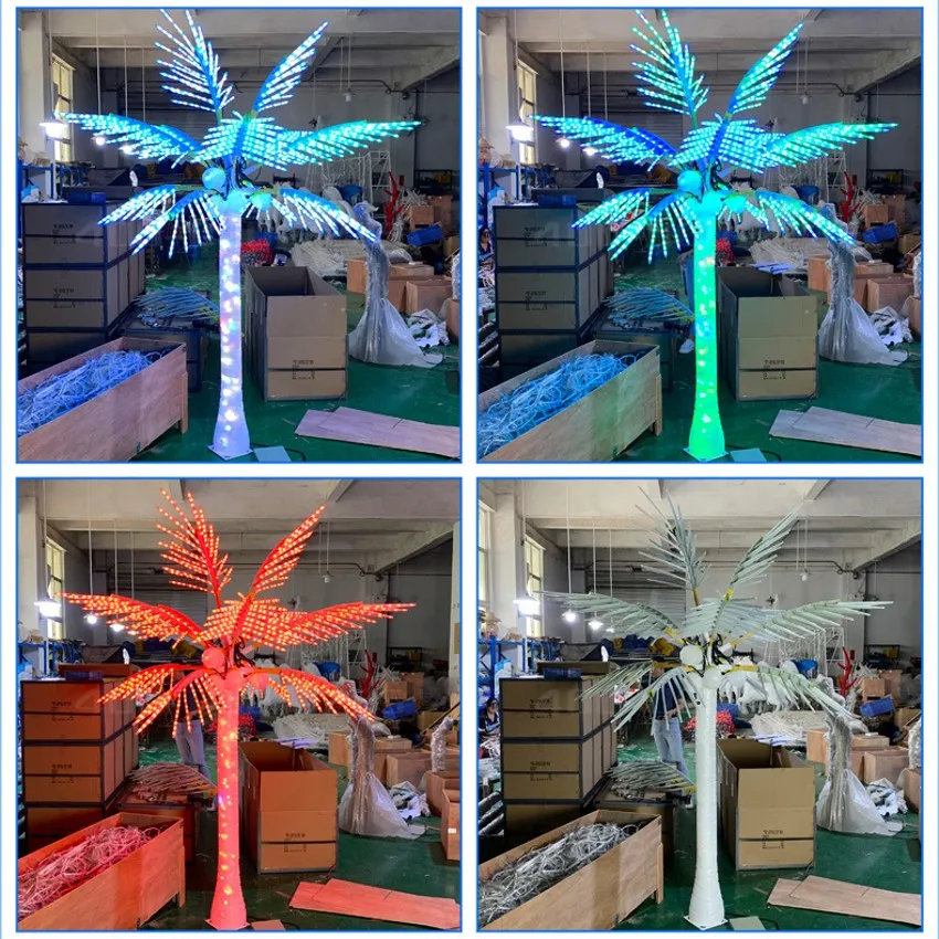 Outdoor Rainproof 2.5M LED Artificial Coconut Tree Light Christmas Lamp ...