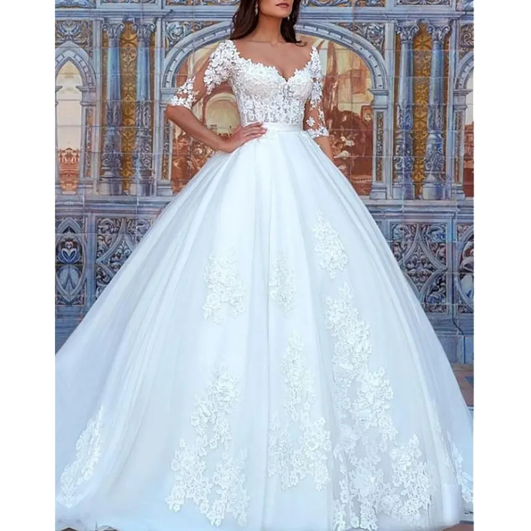 Elegant Tulle Bateau Neckline Mermaid Wedding Dresses With Beaded Lace Appliques Elegant Tulle Bateau Neckline Mermaid Wedding Dresses With Beaded Lace Appliques