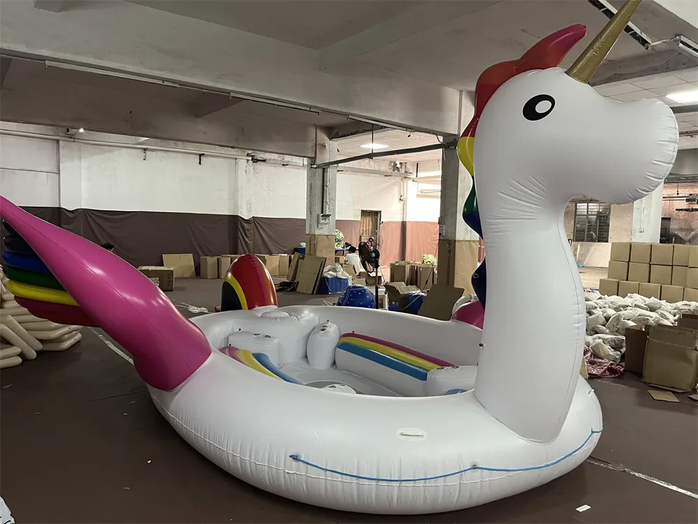 Large White Unicorn Inflatable Pool Float For 6 7 People Perfect