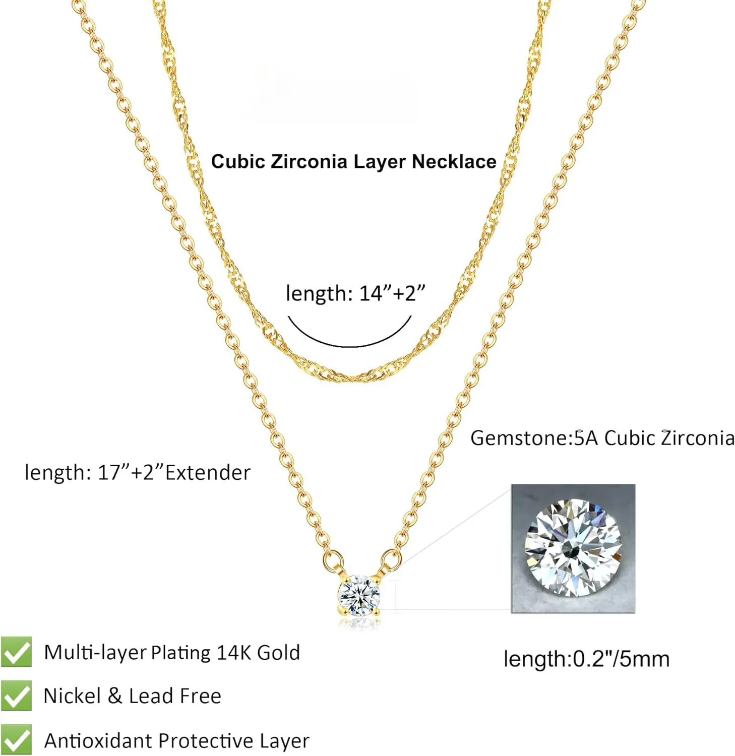 Collana a catena in oro a strati Hailey – Gioia di Nonna