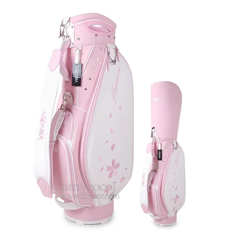 HONMA GOLF キャディーバッグ　レディース　収納多数　ピンク　可愛い HONMA Womens PU Golf Cart Bag Pink Limited Edition 8.5 Inch Clubs