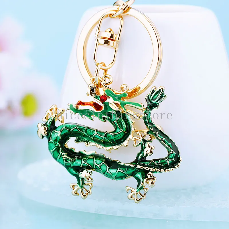 Colorful Chinese Dragon Lizard Keychain With Rhinestone And Colorful Chinese Dragon Lizard Keychain With Rhinestone And