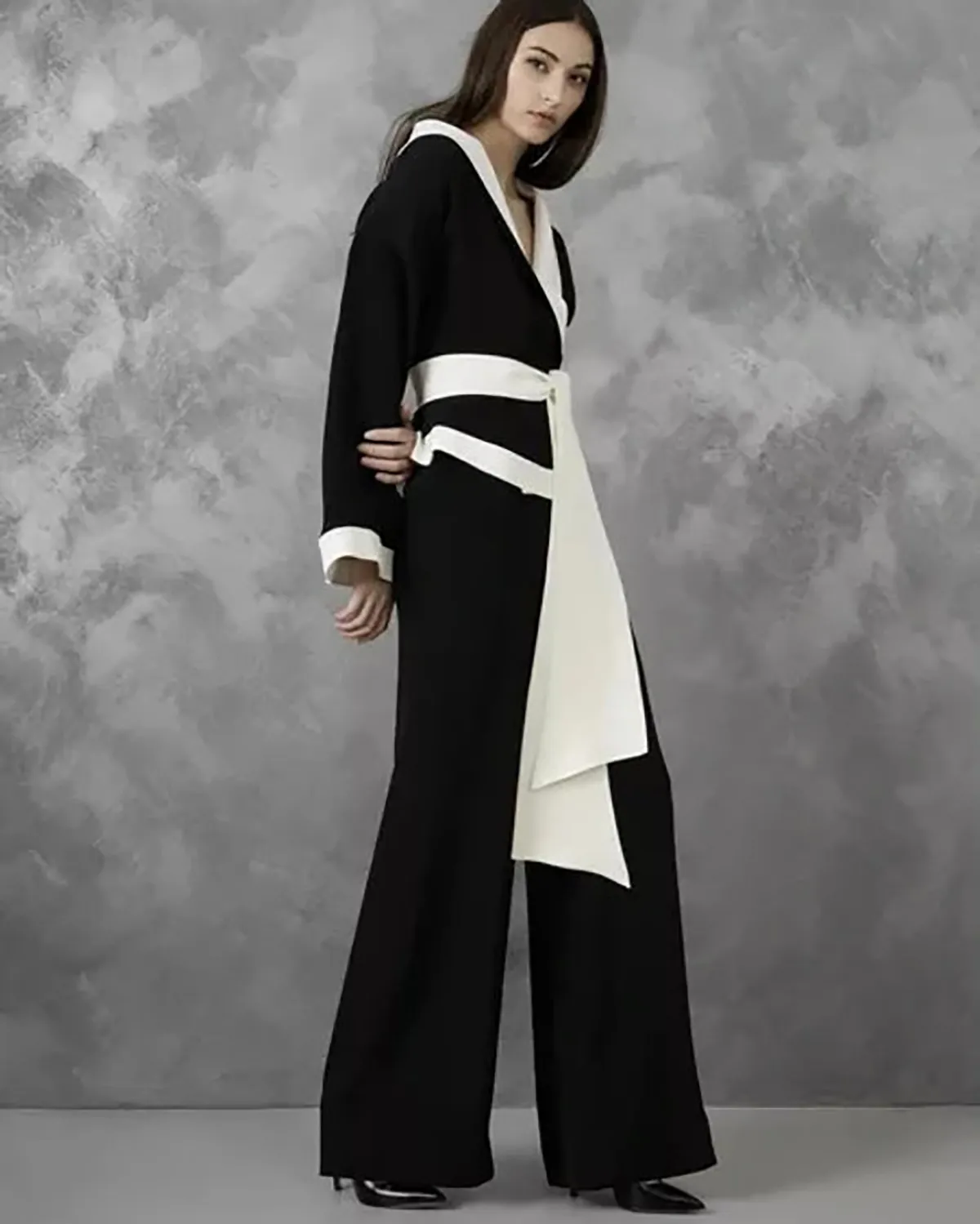 black and white dress suit SAKS FIFTH AVENUE Size M Black White Cotton Blend 3/4 Sleeves Dress  Sui  Generis Designer Consignment