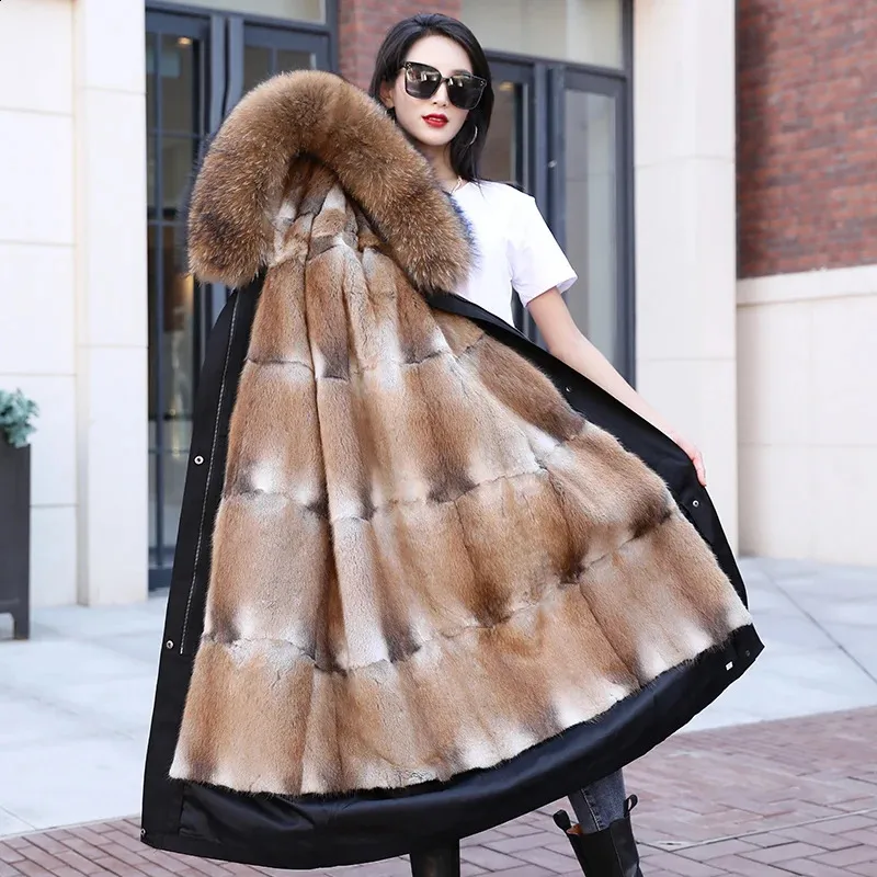 Real Mink Fur Mink Coats For Sale Super Large Raccoon Fur Collar Hooded Parka Jacket For Thick Warm And Fashionable Wear 231110 From Qiu02 772.09 DHgate.Com