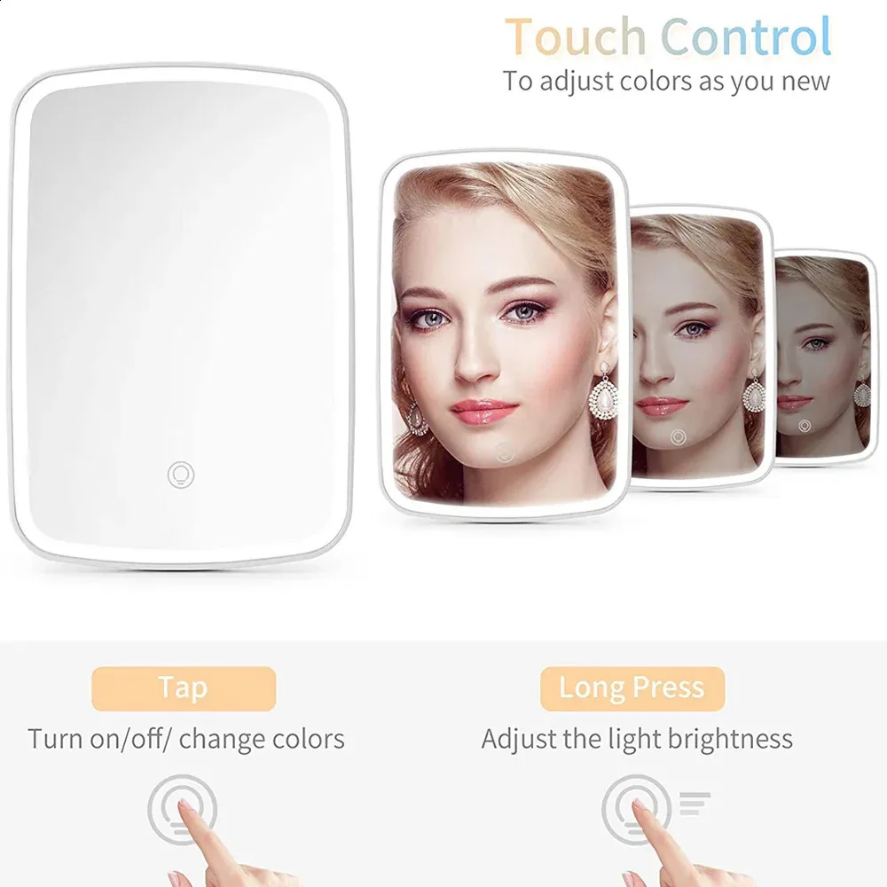 Travel-Friendly Touch Screen vanity and mirror with LED Light and Options -  Compact Vanity Mirror for Cosmetics and Travel