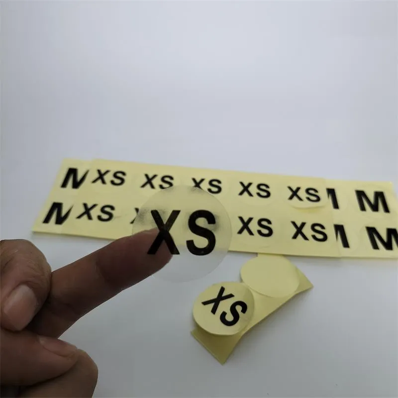 Wholesale Adhesive Stickers Transparent XXS/XS/S/M/L/XL/XXL/XXXL Adhesive  Sticker Size Label Garment Big 3.2cm Daimeters From Jhfashionhome, $0.55