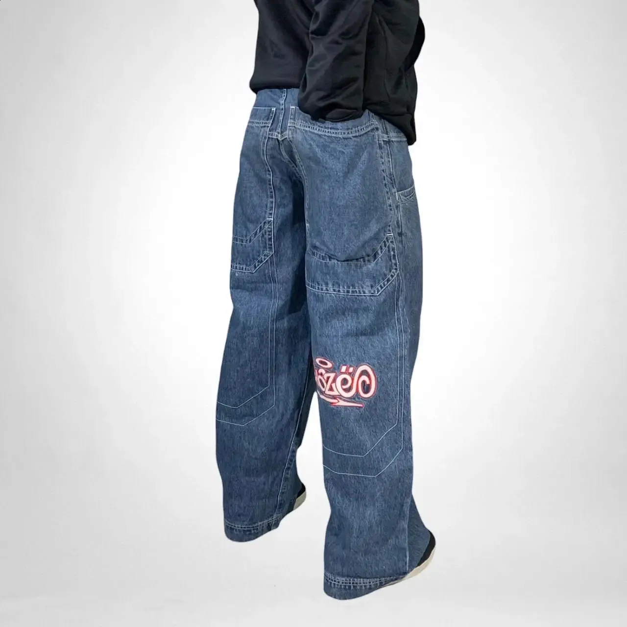 Onsoyours Herren Baggy Jeans - Y2K Vintage Straight Leg Hose