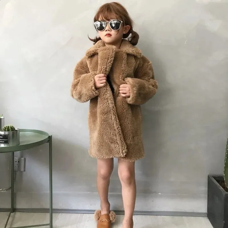 Manteau Mode B b Fille Hiver Veste Fourrure paisse Enfant En Bas