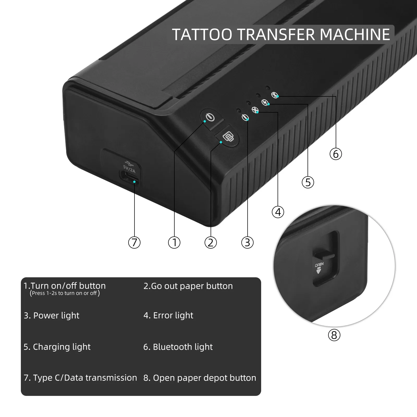 Amazon.com: HURRISE Tattoo Transfer Stencil Machine, Thermal Copier Printer  for Temporary and Permanent, 2021 Upgraded Version Copier Stencil Printer  for Tattooing Artists, Professional Tatttoo Supplies : Beauty & Personal  Care