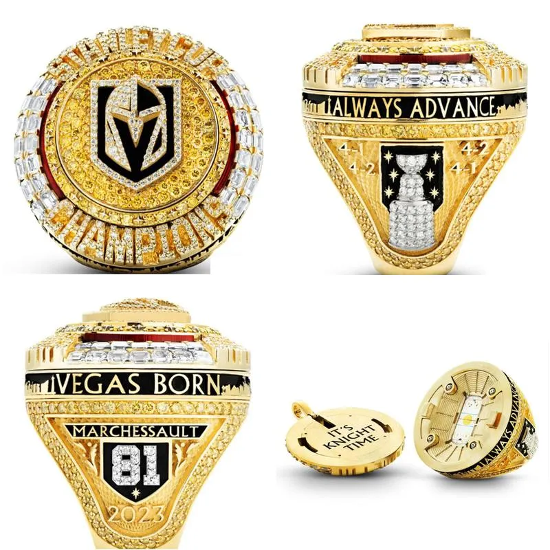 2022 2023 golden knights cup team champions championship ring with wooden display box souvenir men fan gift drop shipping