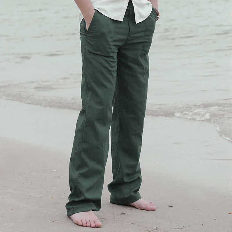 Dark Gray Long Cotton Fisherman Pants for Men