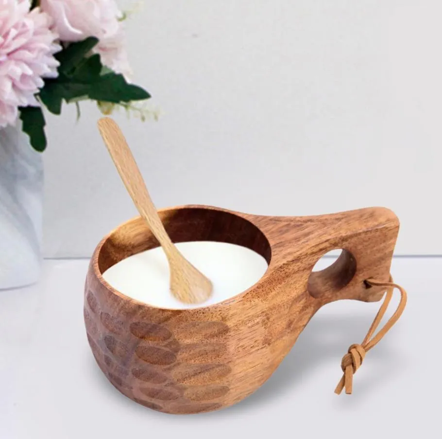 Rubber Wood Small Wooden Mug Single Hole Water Coffee Cups Household Milk  Cups Water Drinking Mugs Juice Lemon Teacup Gift - AliExpress