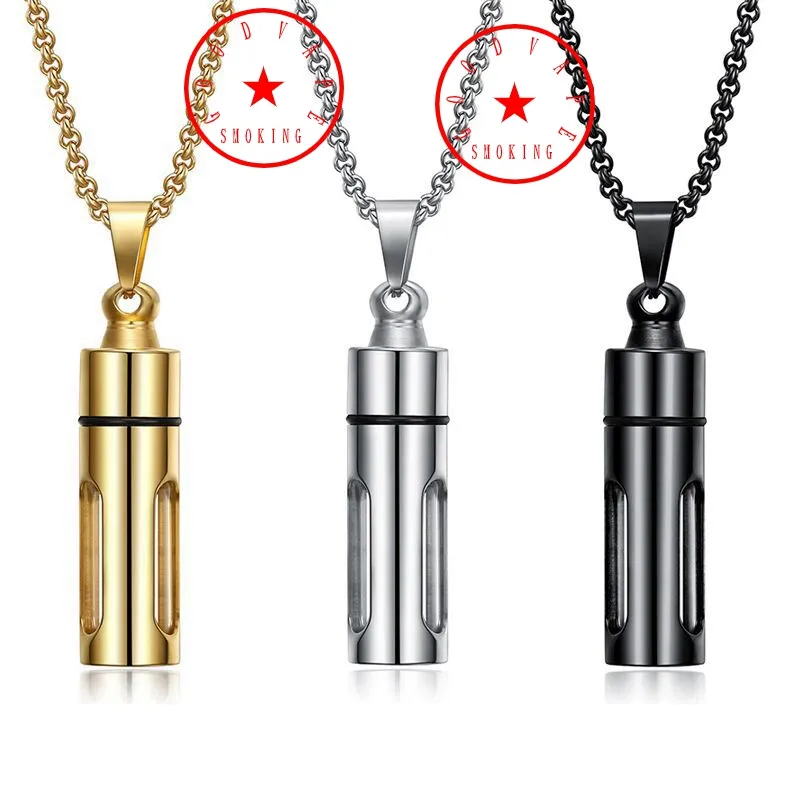 Cigarette Case Necklace Pill Case Necklace Stone Gold/Blue – Feature