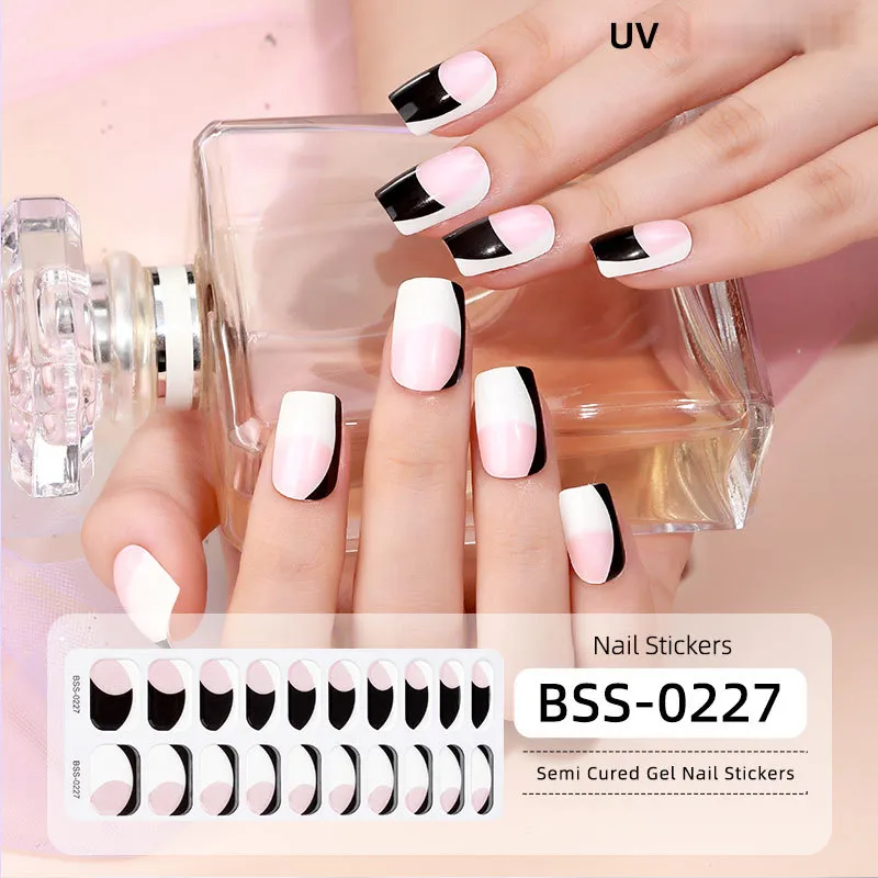 Semicured Gel Nail Stickers UV/LED Lamp Required 20 Gel Nail Polish Wraps  Fashion Design Gel Nail Art Stickers for Women