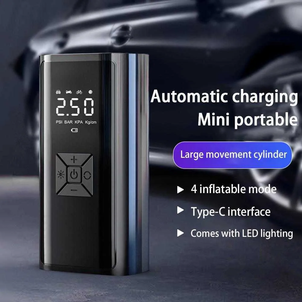 Tragbare 6000 Mah Elektrische Auto-luftpumpe Mit Typ-c