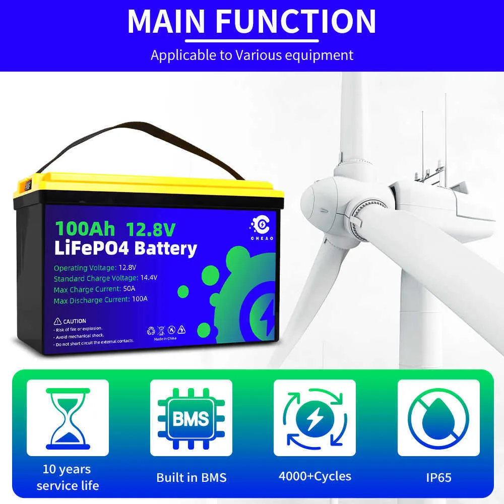 12V 24V 100Ah 200Ah Lifepo4 Battery Built In BMS 4000+ Cycles 2560Wh Power  Output Perfect For RV Golf Cart Camping Off Grid From Liuzedongmmmm,  $559.35