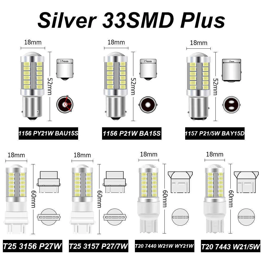 T20 7440 LED Reverse Bulb - 2X Bright Brake & Turn Signal Lights ...