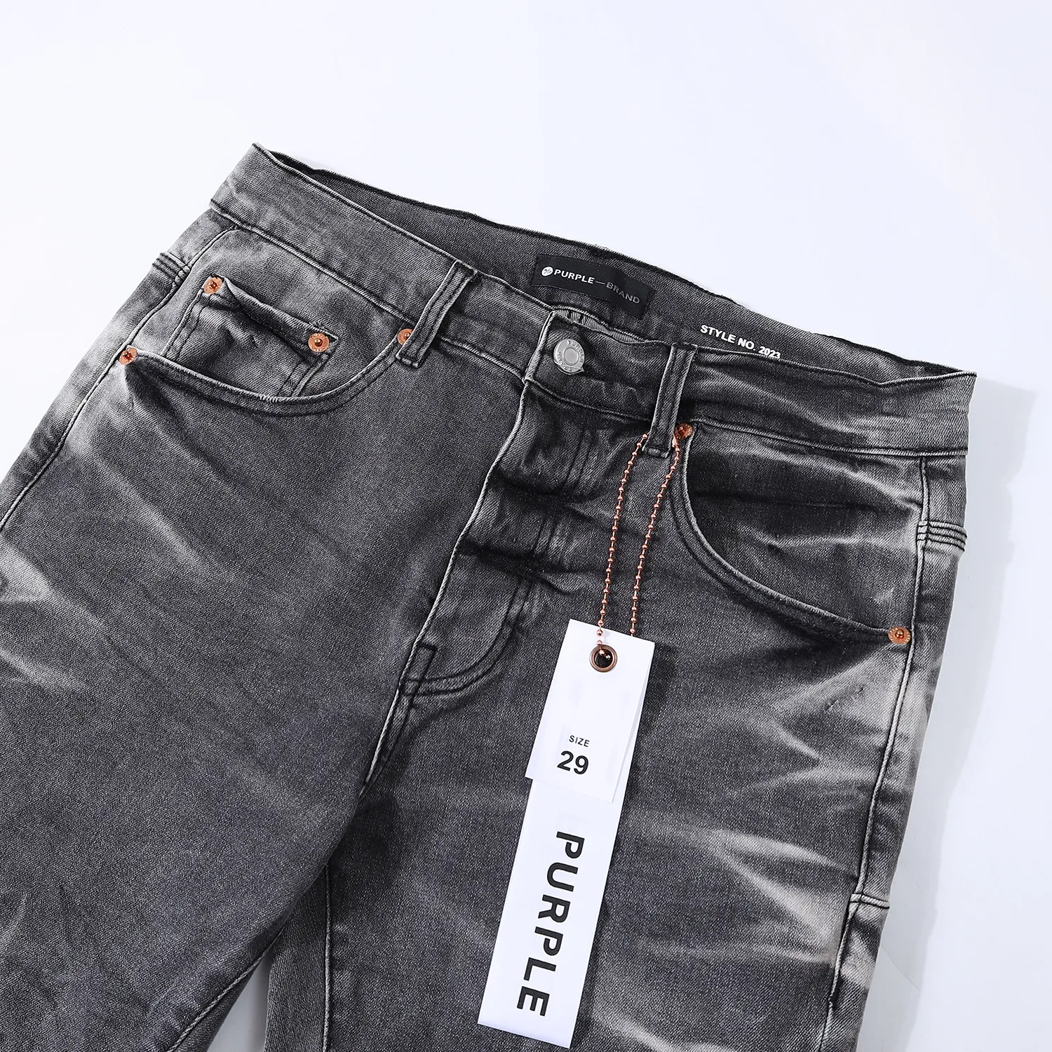 Purple Brand Men's Cotton Blend Jeans with Zipper Fly, Plaid
