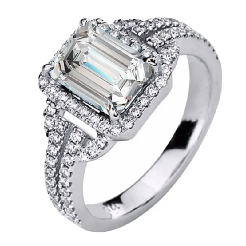 Anello Solitario In Argento Sterling 925 Con Smeraldo Simulato - Taglia 7 - Fatto A Mano