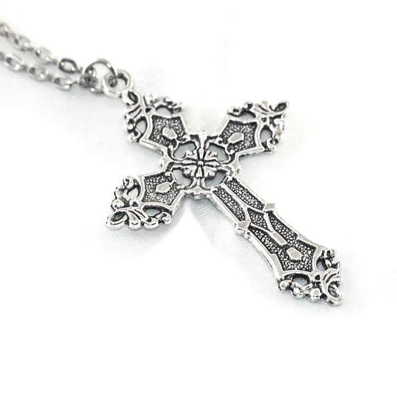 Y2K Heart Cross Pendant Necklace – Kute Jewelry