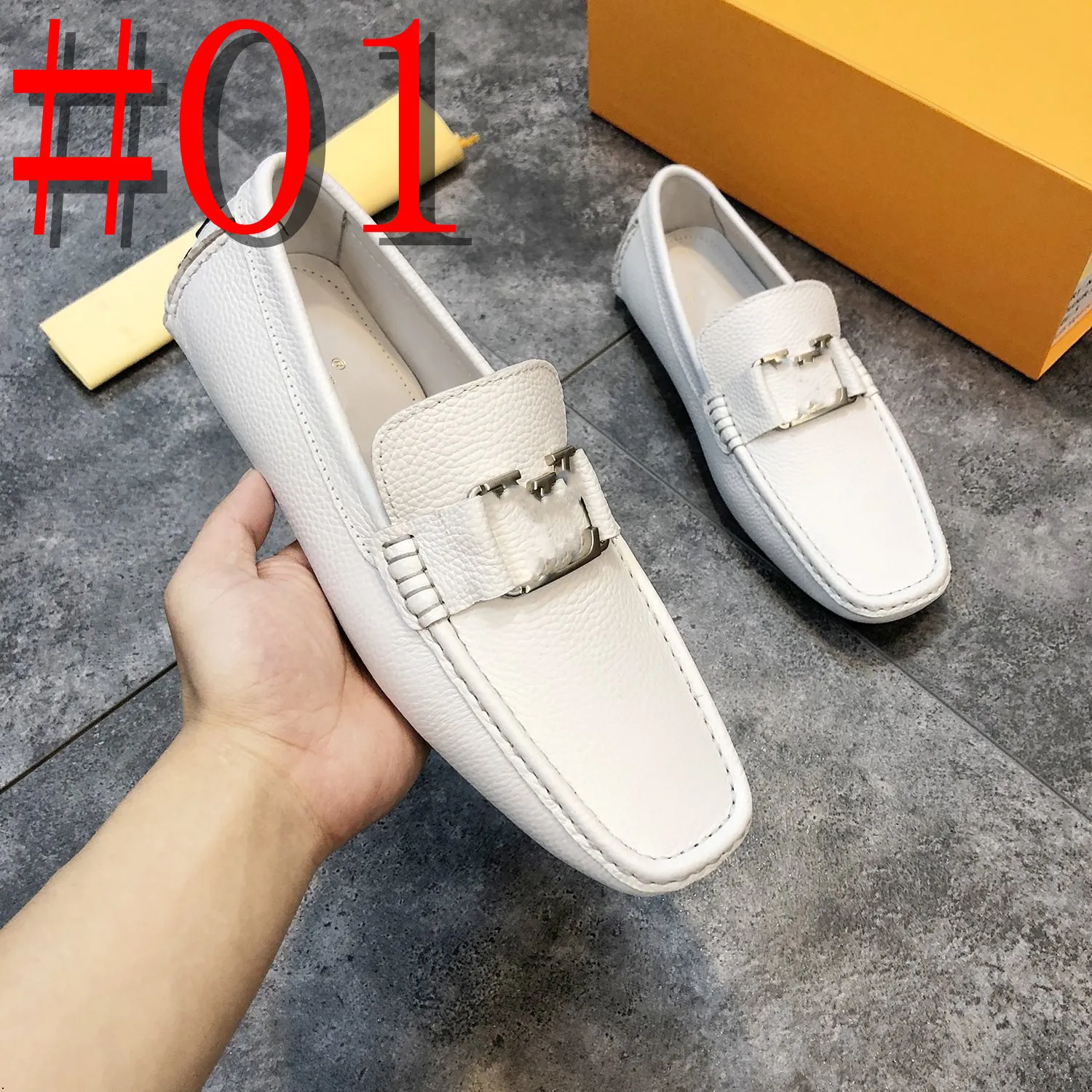 43MODEL 2023 British Style Crocodile Pattern Shoes Designer Men Loafers Shoes Luxury Men Breathable Leather Peas Loafers Trend Lazy Loafers38-47