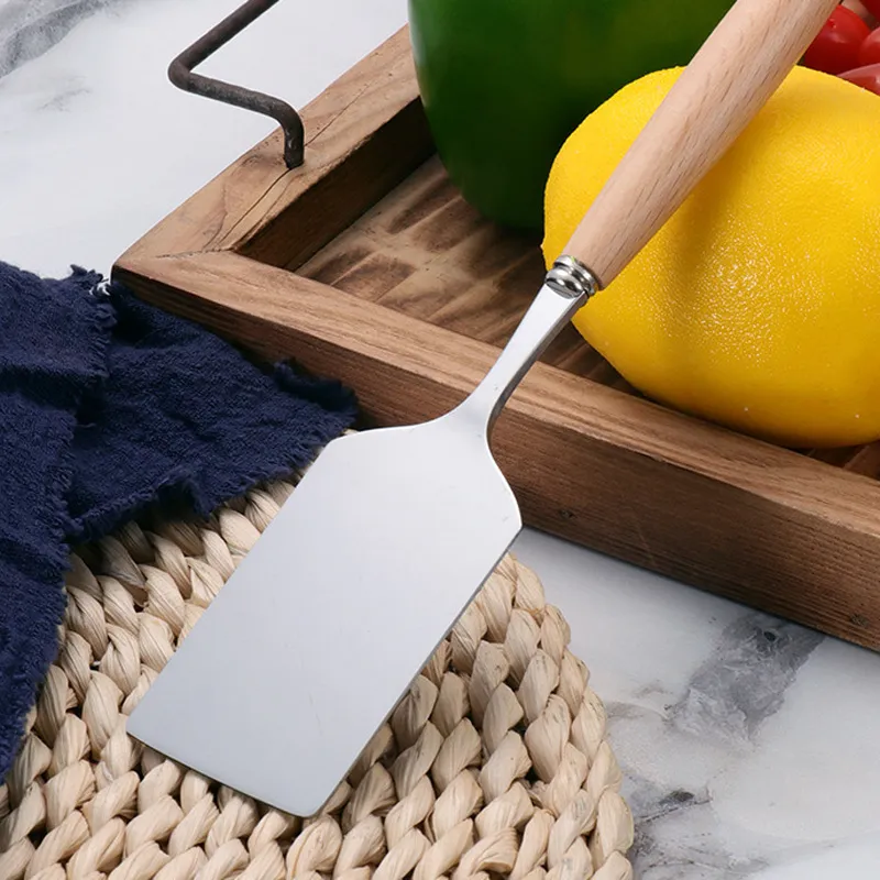 átula De Acero Inoxidable Para Mantequilla, Cuchillo Para Manteca Queso Espatula Herramienta Con Mango De Madera Herramienta De Cocina Cuchillo Accesorios 1 Ud 1