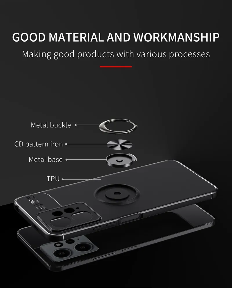 Coque Xiaomi Redmi Note 12 4G (PAS POUR 5G) anneau support - Noir