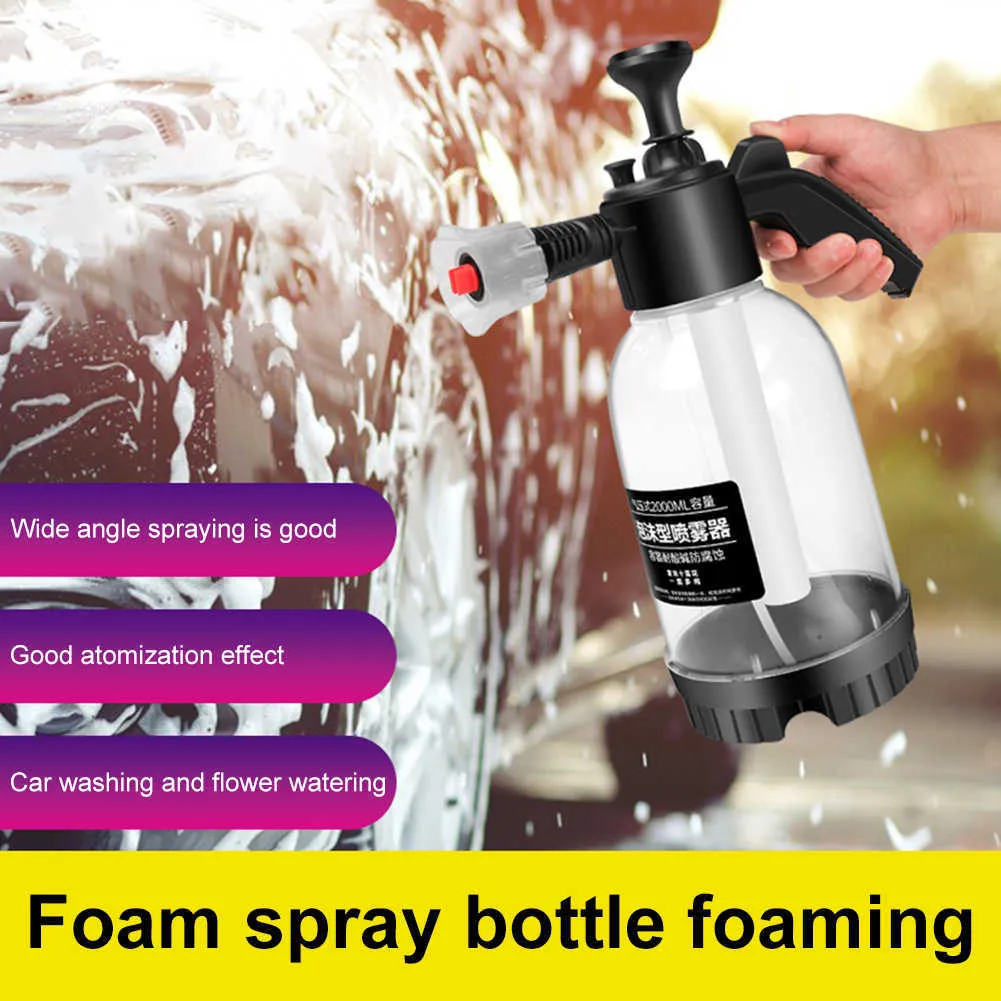 2L Hand Pump Foam Sprayer With 2 Types Of Nozzle Hand Pneumatic Foam Cannon  Snow Foam Car Wash Spray Bottle Car Home Window Cleaning