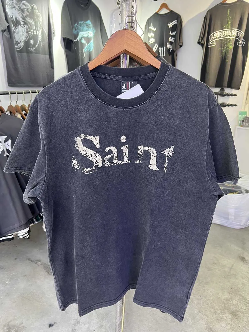 トップス SAINT MICHAEL EU WASHED VINTAGE L/S TEE Saint Michael Mens and Womens Washed Distress Vintage Hip
