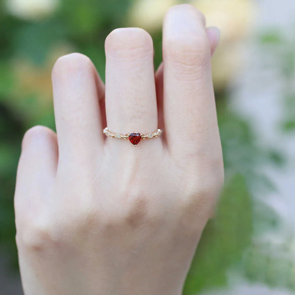 ZHOUYANG Red Zircon Heart Garnet Eternity Ring Cute And Dainty Korean Jewelry For Women Perfect Wedding Gift And Wholesale Option KAR272 From Right letter store 6.39 DHgate.Com