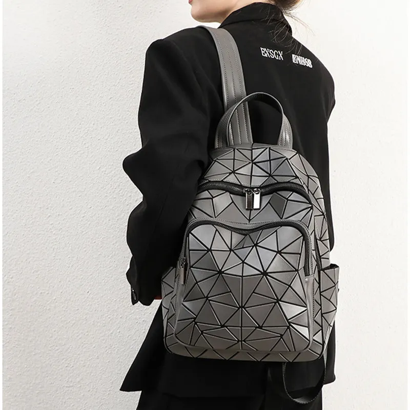 Geometric Diamond Lattice Backpack Large Capacity  display picture 2
