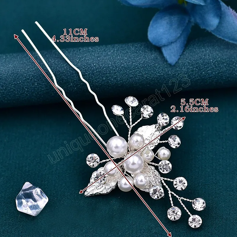 Bridal Hair Pins For Wedding Pearl Flower Hair Sticks U Shaped