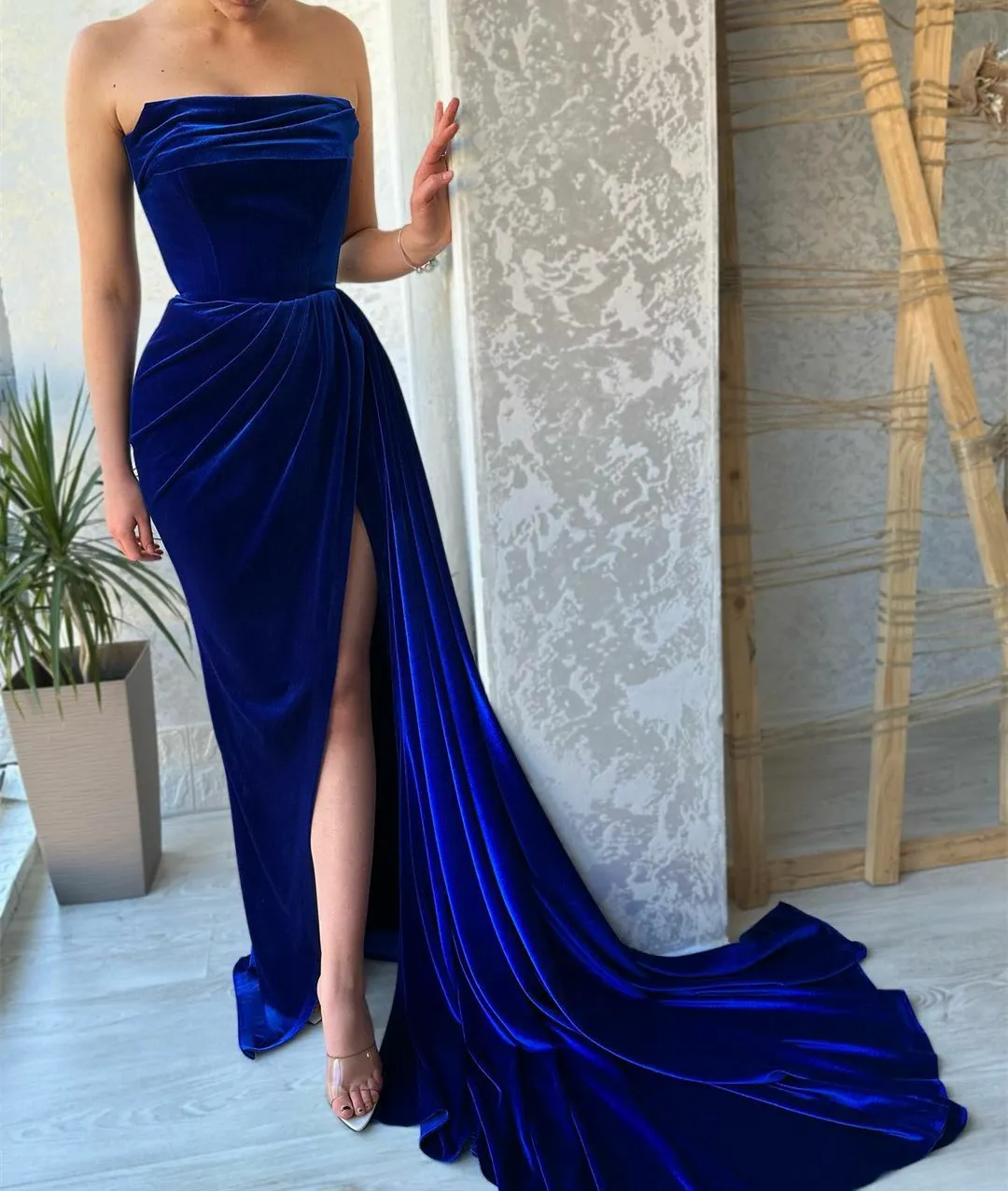 princess polly baby blue dress Vintage Plus Size Velvet V Neck Maxi Formal Evening Dress