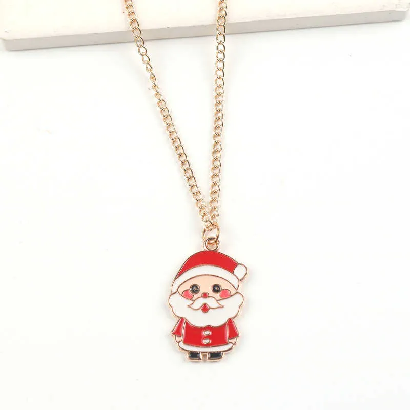 Collier De Perles Noël Pour Femme - 3 Pièces Rouge Et Vert Avec Pendentifs Neige Et Sapin