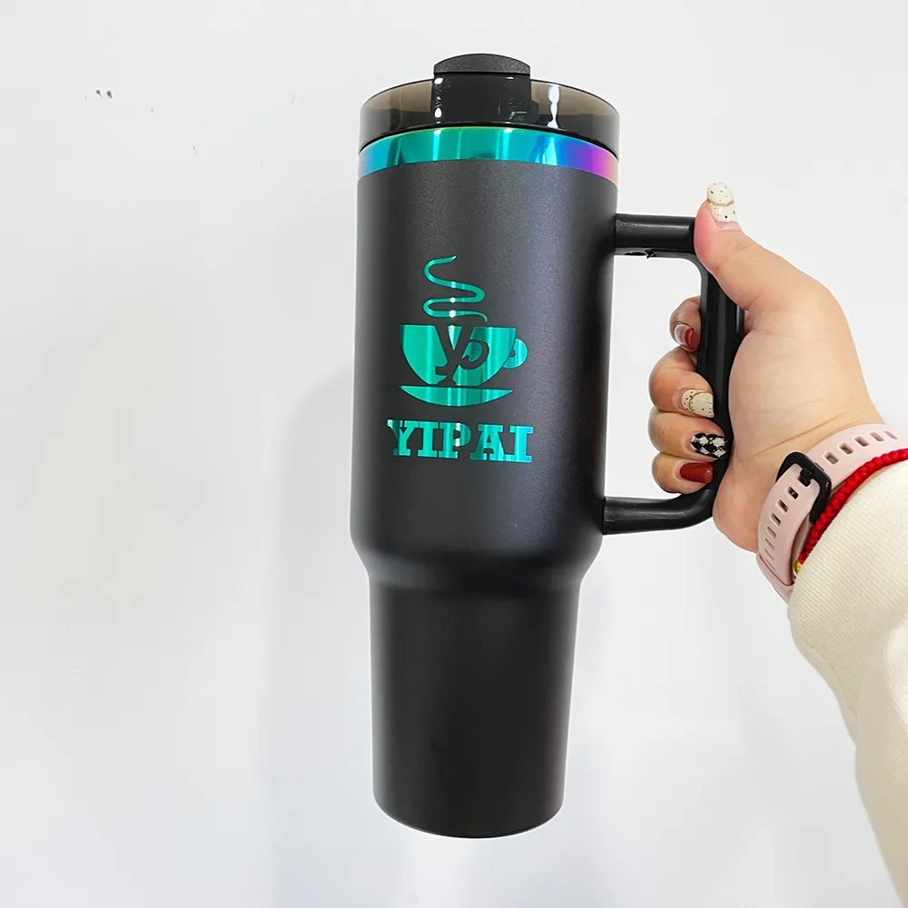 40oz Sunflower Tumbler With Handle & Straw - Double-Wall Insulated Travel Mug, Leak-Proof Lid, Fits Car Cup Holder