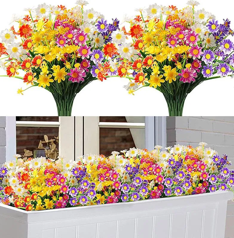 8 STKS Kunstbloemen Faux Madeliefje Zijde Bloemen voor 8 STKS Kunstbloemen Faux Madeliefje Zijde Bloemen voor