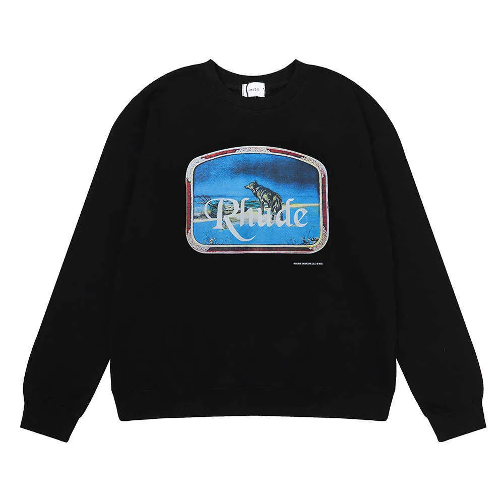 Rhude wolf hoodie new arrivals