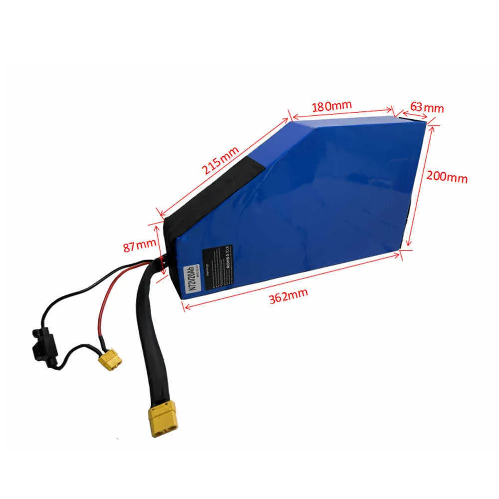Powerful 72V 20AH Electric Bike Triangle Lithium Battery Pack For High ...