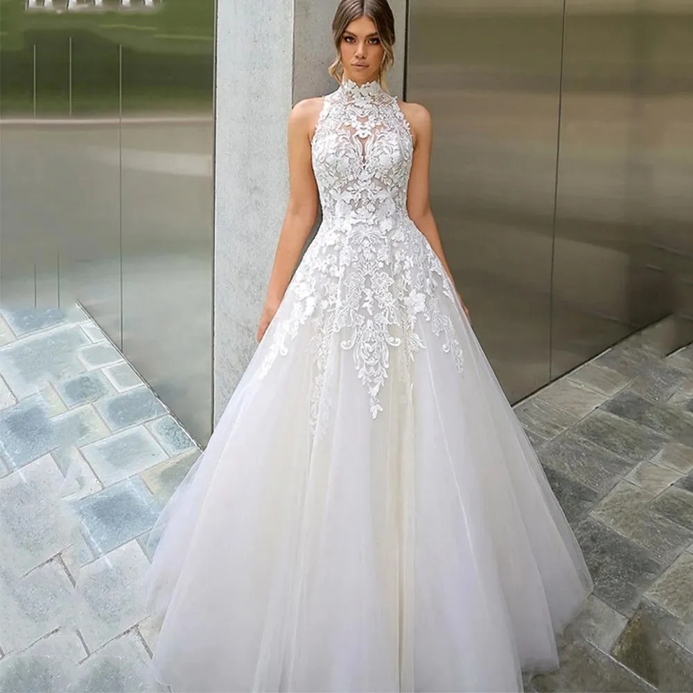 Collar neck wedding dress 2025